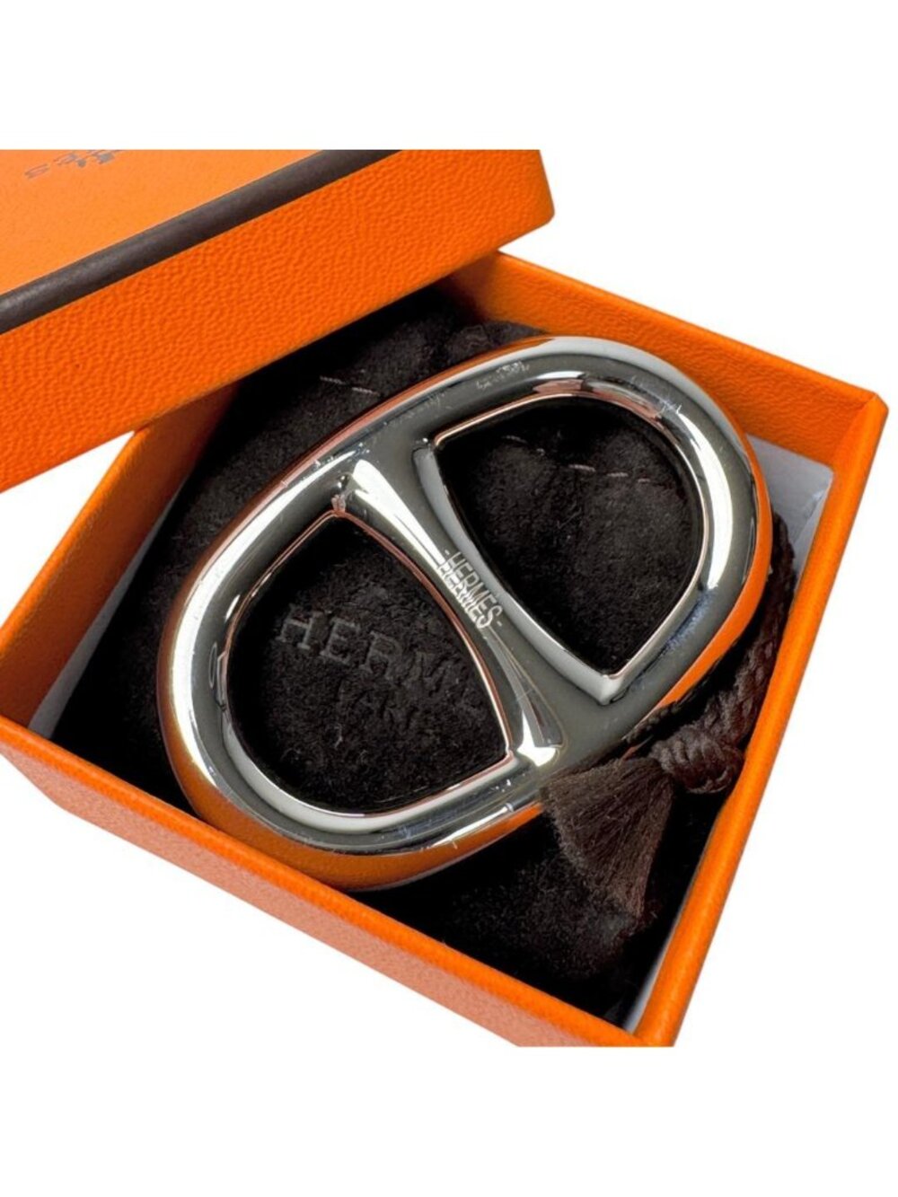 Hermes Chaine D'ancre Scarf Ring Silver